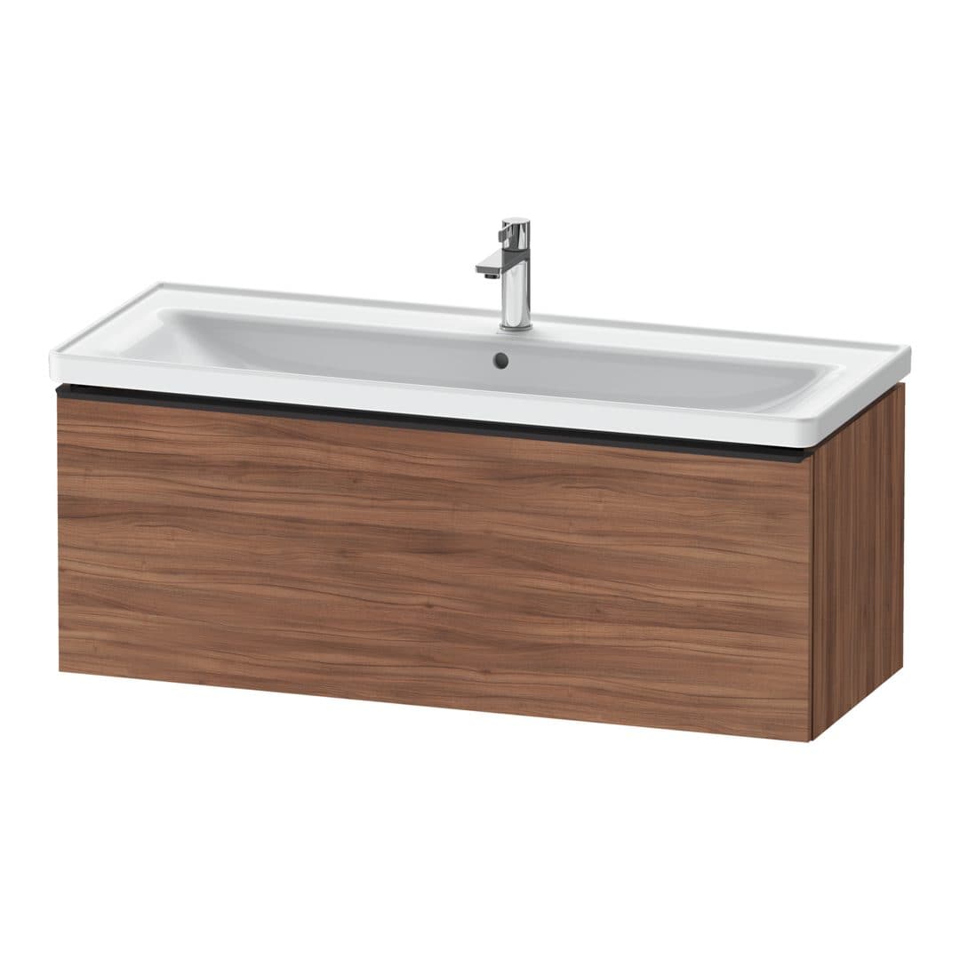 Duravit D-Neo – Έπιπλο Νιπτήρα – 1184 mm, 1 συρτάρι, νιπτήρας κέντρο, 1184 x 452 x 440 mm, Diamond black Matt – Walnut Matt, Decor (DE42910BD790000)