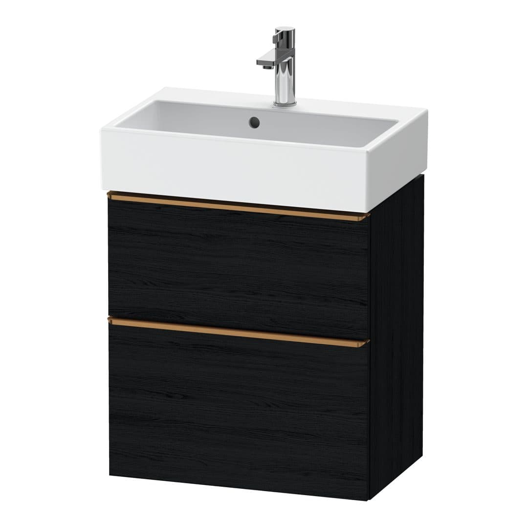 Duravit D-Neo – Έπιπλο Νιπτήρα – 584 mm, 2 συρτάρια, νιπτήρας κέντρο, Compact, Bronze Brushed – Black oak Matt, Decor (DE4329004160000)