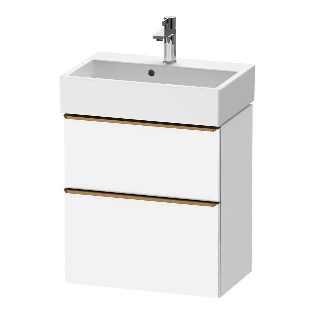 Duravit D-Neo – Έπιπλο Νιπτήρα – 584 mm, 2 συρτάρια, νιπτήρας κέντρο, Compact, Bronze Brushed – White Matt, Decor (DE4329004180000)