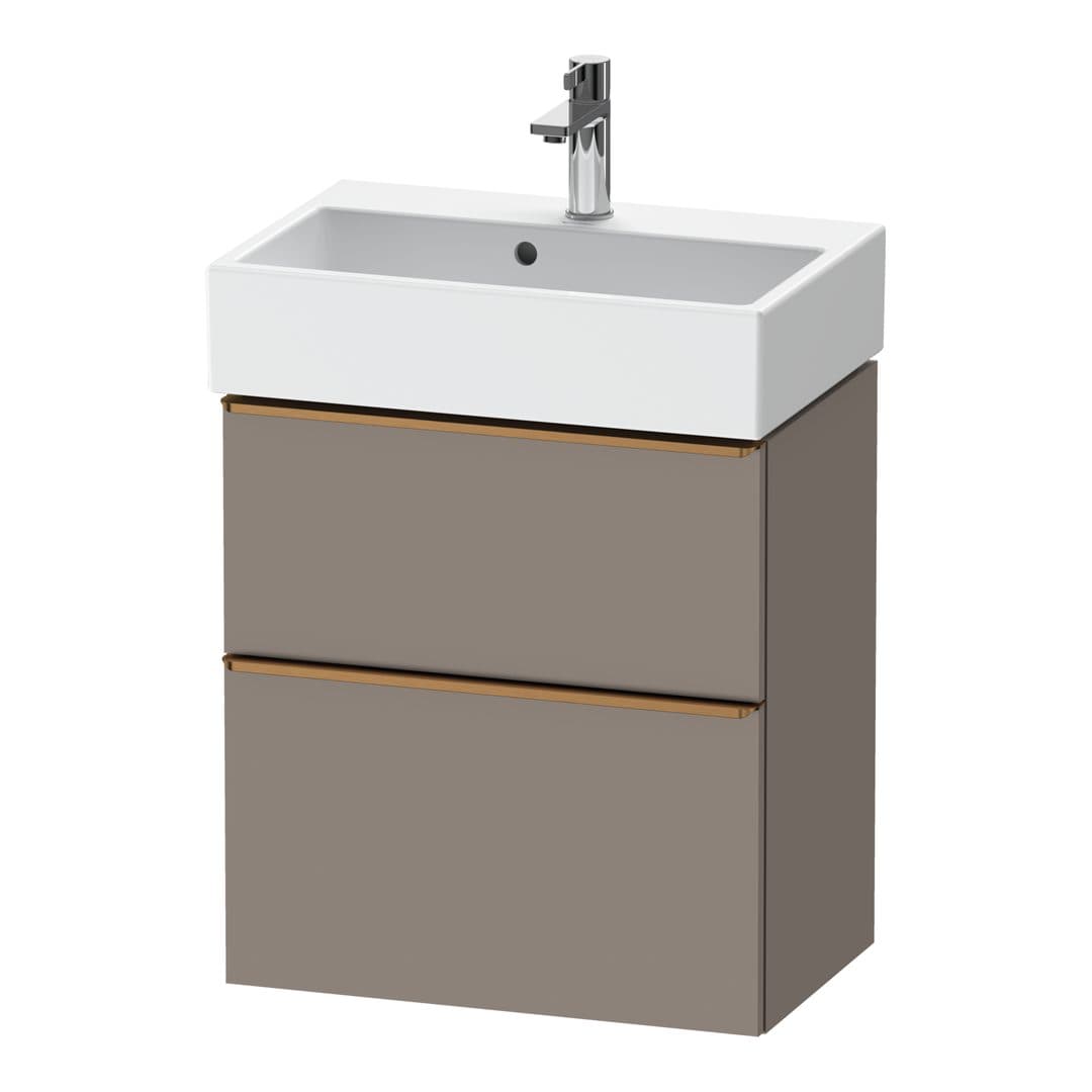 Duravit D-Neo – Έπιπλο Νιπτήρα – 584 mm, 2 συρτάρια, νιπτήρας κέντρο, Compact, Bronze Brushed – Basalte Matt, Decor (DE4329004430000)