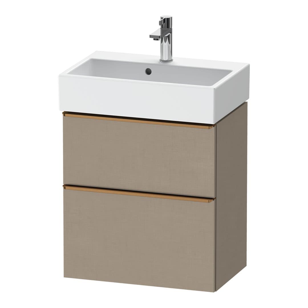 Duravit D-Neo – Έπιπλο Νιπτήρα – 584 mm, 2 συρτάρια, νιπτήρας κέντρο, Compact, Bronze Brushed – Linen Matt, Decor (DE4329004750000)