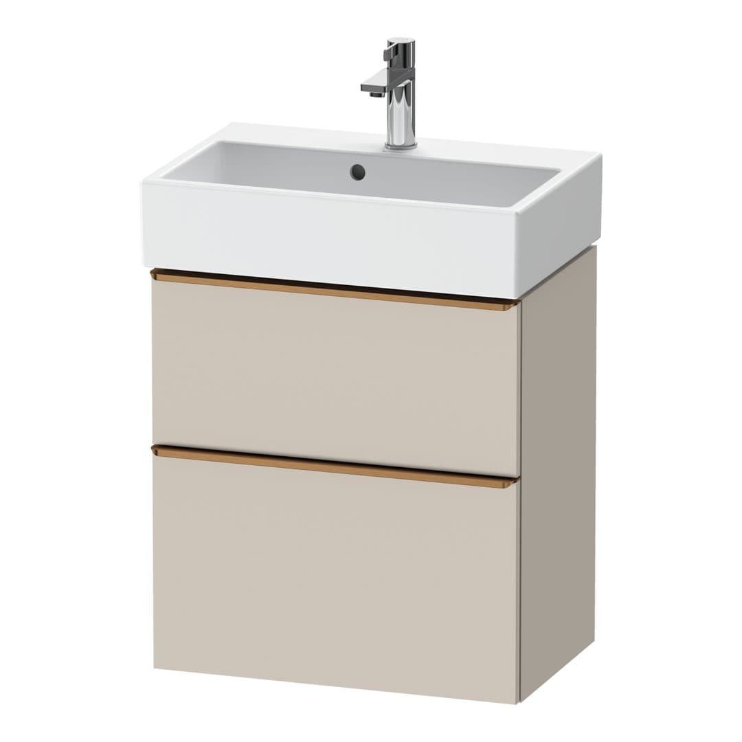 Duravit D-Neo – Έπιπλο Νιπτήρα – 584 mm, 2 συρτάρια, νιπτήρας κέντρο, Compact, Bronze Brushed – Taupe Matt, Decor (DE4329004910000)