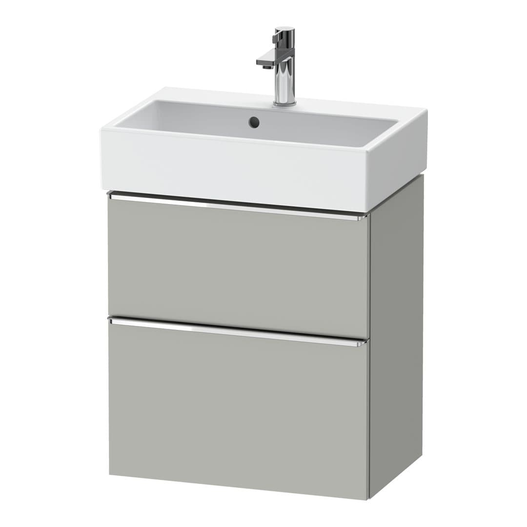 Duravit D-Neo – Έπιπλο Νιπτήρα – 584 mm, 2 συρτάρια, νιπτήρας κέντρο, Compact, Chrome High Gloss – Concrete grey Matt, Decor (DE4329010070000)