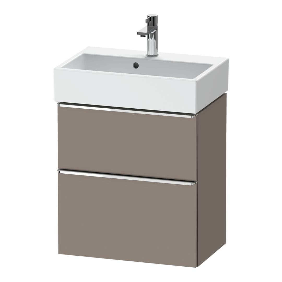 Duravit D-Neo – Έπιπλο Νιπτήρα – 584 mm, 2 συρτάρια, νιπτήρας κέντρο, Compact, Chrome High Gloss – Basalte Matt, Decor (DE4329010430000)