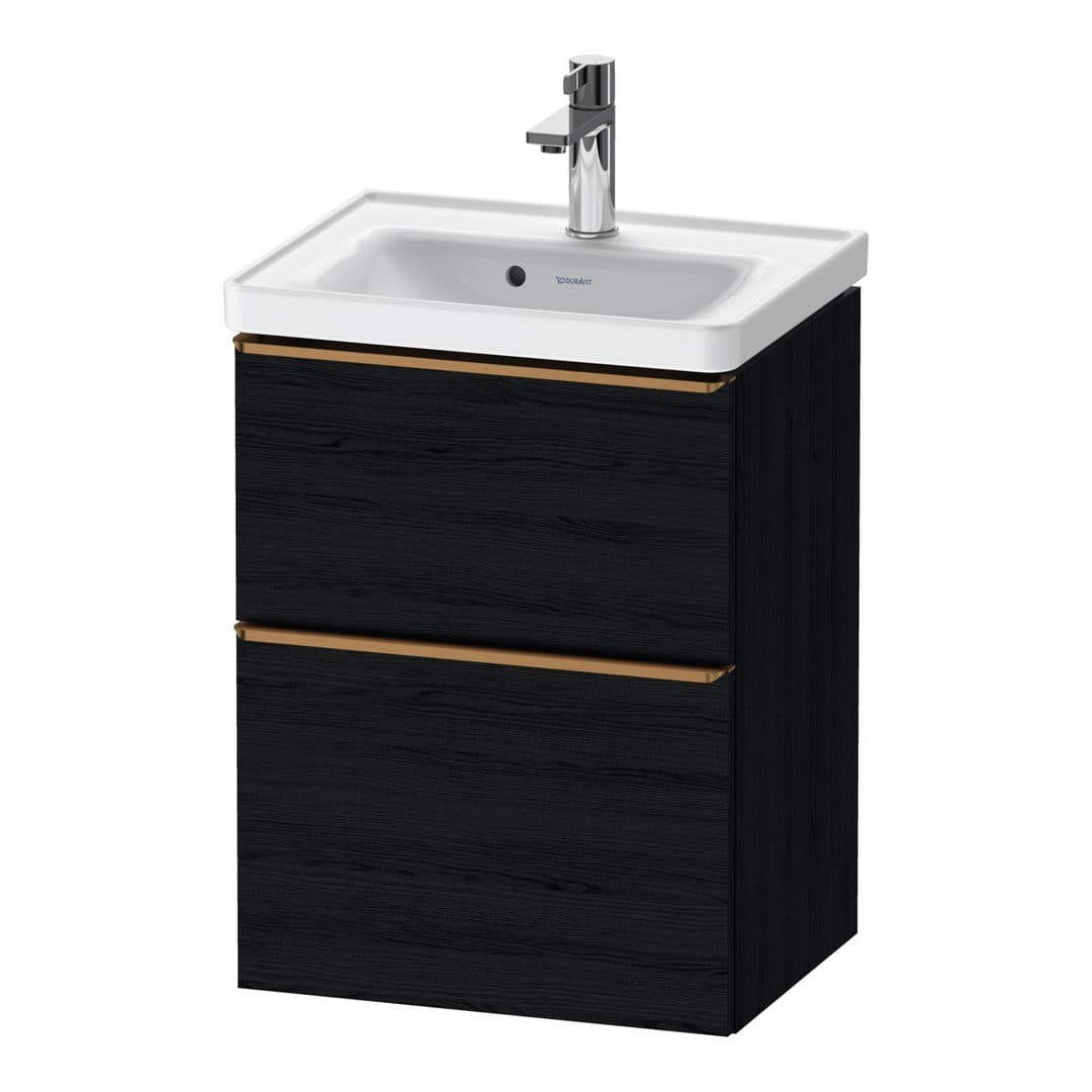 Duravit D-Neo – Έπιπλο Νιπτήρα – 484 mm, 2 συρτάρια, νιπτήρας κέντρο, 484 x 372 x 625 mm, Bronze Brushed – Black oak Matt, Decor (DE4350004160000)