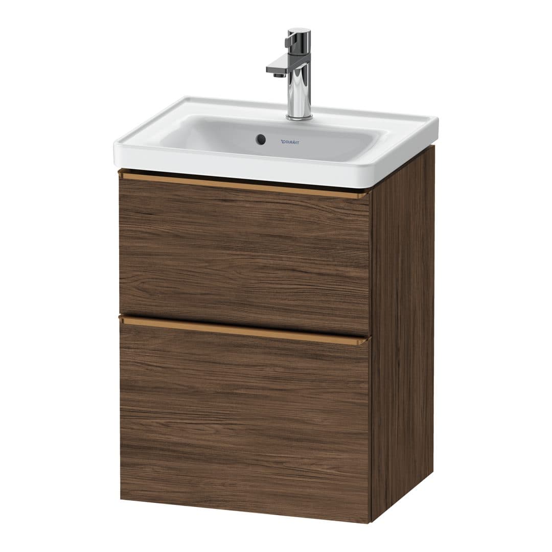 Duravit D-Neo – Έπιπλο Νιπτήρα – 484 mm, 2 συρτάρια, νιπτήρας κέντρο, 484 x 372 x 625 mm, Bronze Brushed – Walnut dark Matt, Decor (DE4350004210000)