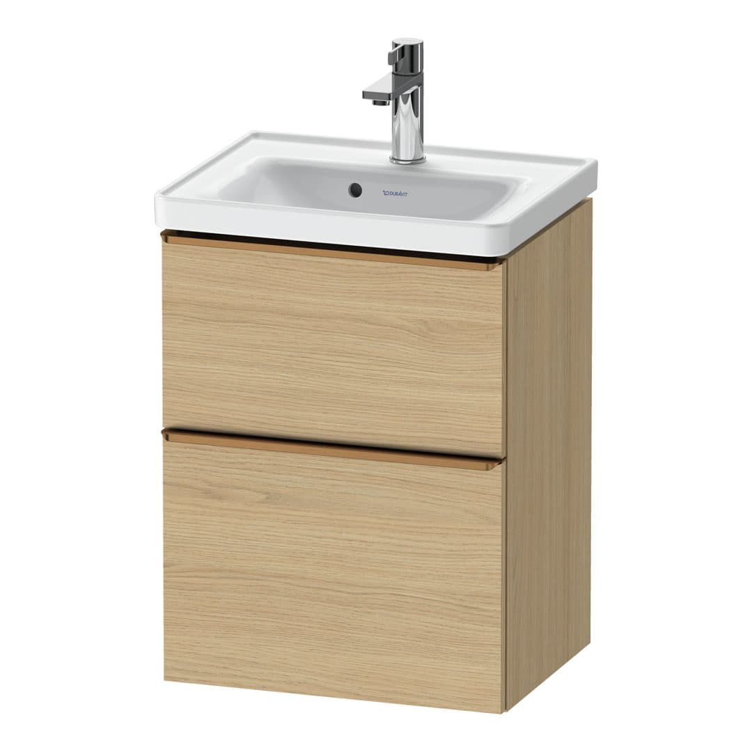 Duravit D-Neo – Έπιπλο Νιπτήρα – 484 mm, 2 συρτάρια, νιπτήρας κέντρο, 484 x 372 x 625 mm, Bronze Brushed – Natural oak, Decor (DE4350004300000)