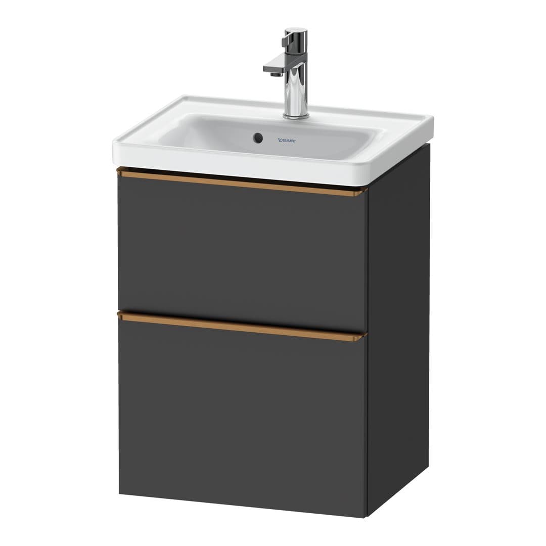 Duravit D-Neo – Έπιπλο Νιπτήρα – 484 mm, 2 συρτάρια, νιπτήρας κέντρο, 484 x 372 x 625 mm, Bronze Brushed – Graphite Matt, Decor (DE4350004490000)