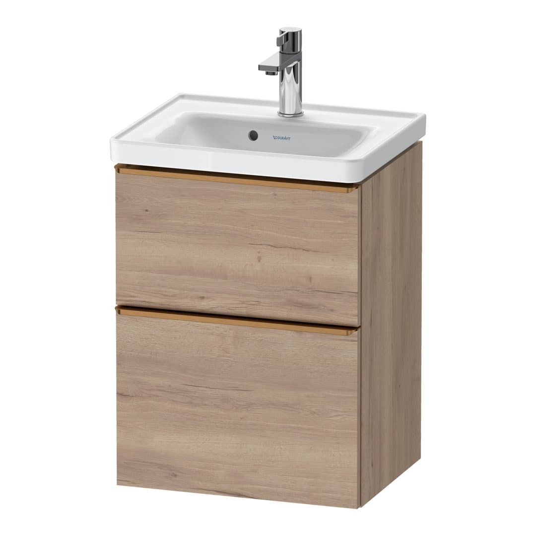 Duravit D-Neo – Έπιπλο Νιπτήρα – 484 mm, 2 συρτάρια, νιπτήρας κέντρο, 484 x 372 x 625 mm, Bronze Brushed – Marbled Oak Matt, Decor (DE4350004550000)
