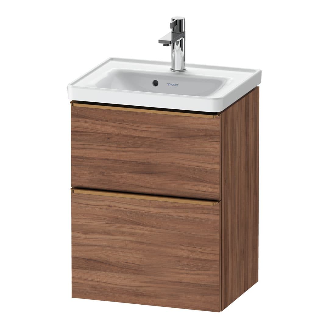 Duravit D-Neo – Έπιπλο Νιπτήρα – 484 mm, 2 συρτάρια, νιπτήρας κέντρο, 484 x 372 x 625 mm, Bronze Brushed – Walnut Matt, Decor (DE4350004790000)