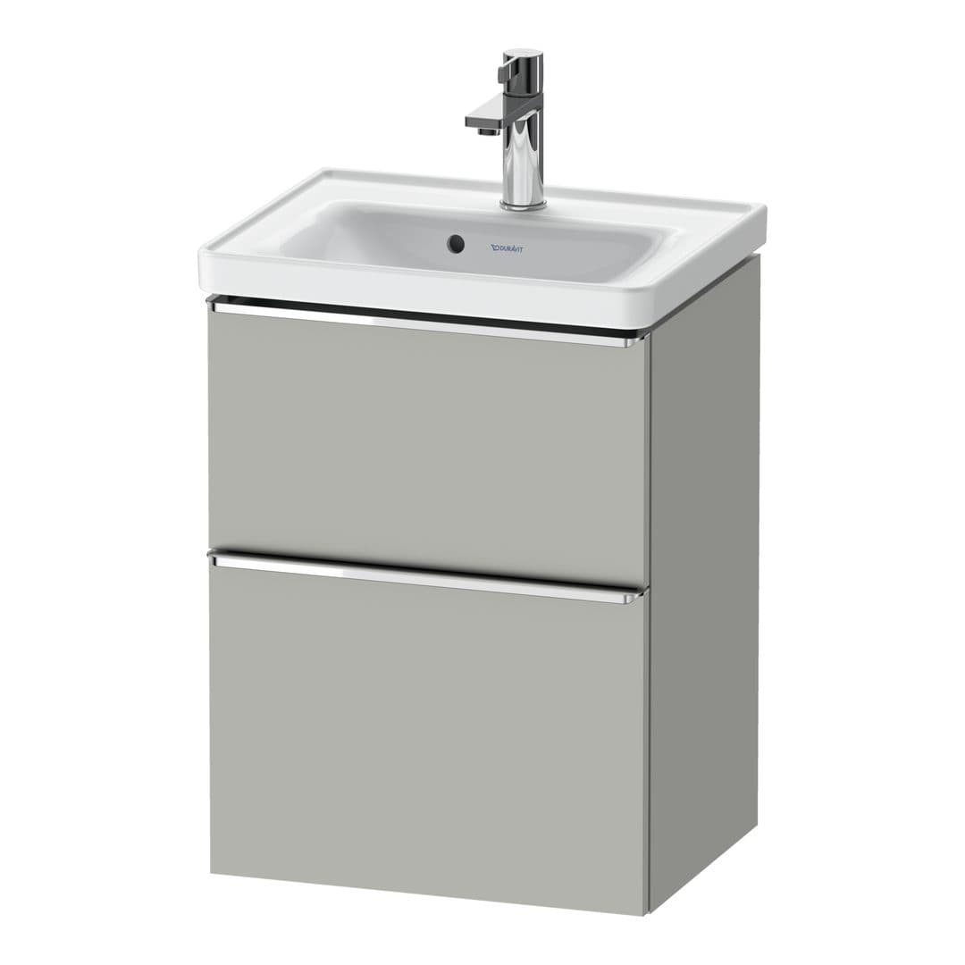 Duravit D-Neo – Έπιπλο Νιπτήρα – 484 mm, 2 συρτάρια, νιπτήρας κέντρο, 484 x 372 x 625 mm, Chrome High Gloss – Concrete grey Matt, Decor (DE4350010070000)