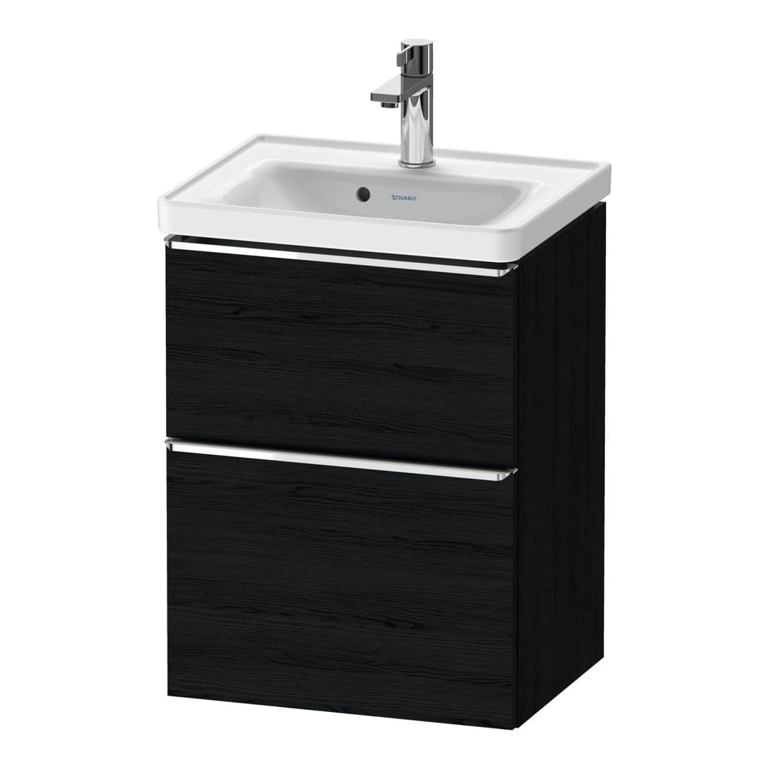 Duravit D-Neo – Έπιπλο Νιπτήρα – 484 mm, 2 συρτάρια, νιπτήρας κέντρο, 484 x 372 x 625 mm, Chrome High Gloss – Black oak Matt, Decor (DE4350010160000)