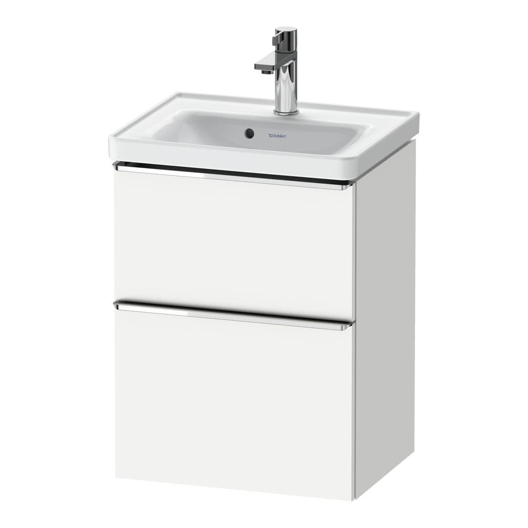 Duravit D-Neo – Έπιπλο Νιπτήρα – 484 mm, 2 συρτάρια, νιπτήρας κέντρο, 484 x 372 x 625 mm, Chrome High Gloss – White Matt, Decor (DE4350010180000)