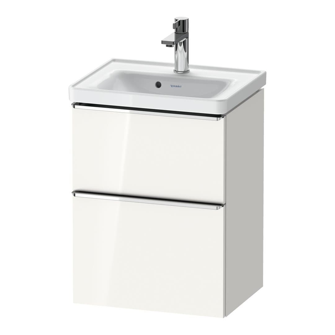 Duravit D-Neo – Έπιπλο Νιπτήρα – 484 mm, 2 συρτάρια, νιπτήρας κέντρο, 484 x 372 x 625 mm, Chrome High Gloss – White High Gloss, Decor (DE4350010220000)