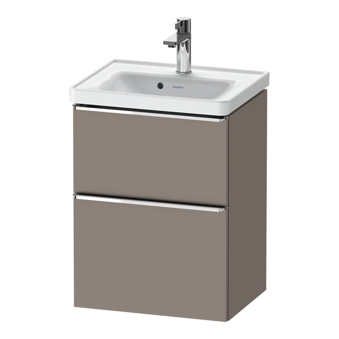 Duravit D-Neo – Έπιπλο Νιπτήρα – 484 mm, 2 συρτάρια, νιπτήρας κέντρο, 484 x 372 x 625 mm, Chrome High Gloss – Basalte Matt, Decor (DE4350010430000)