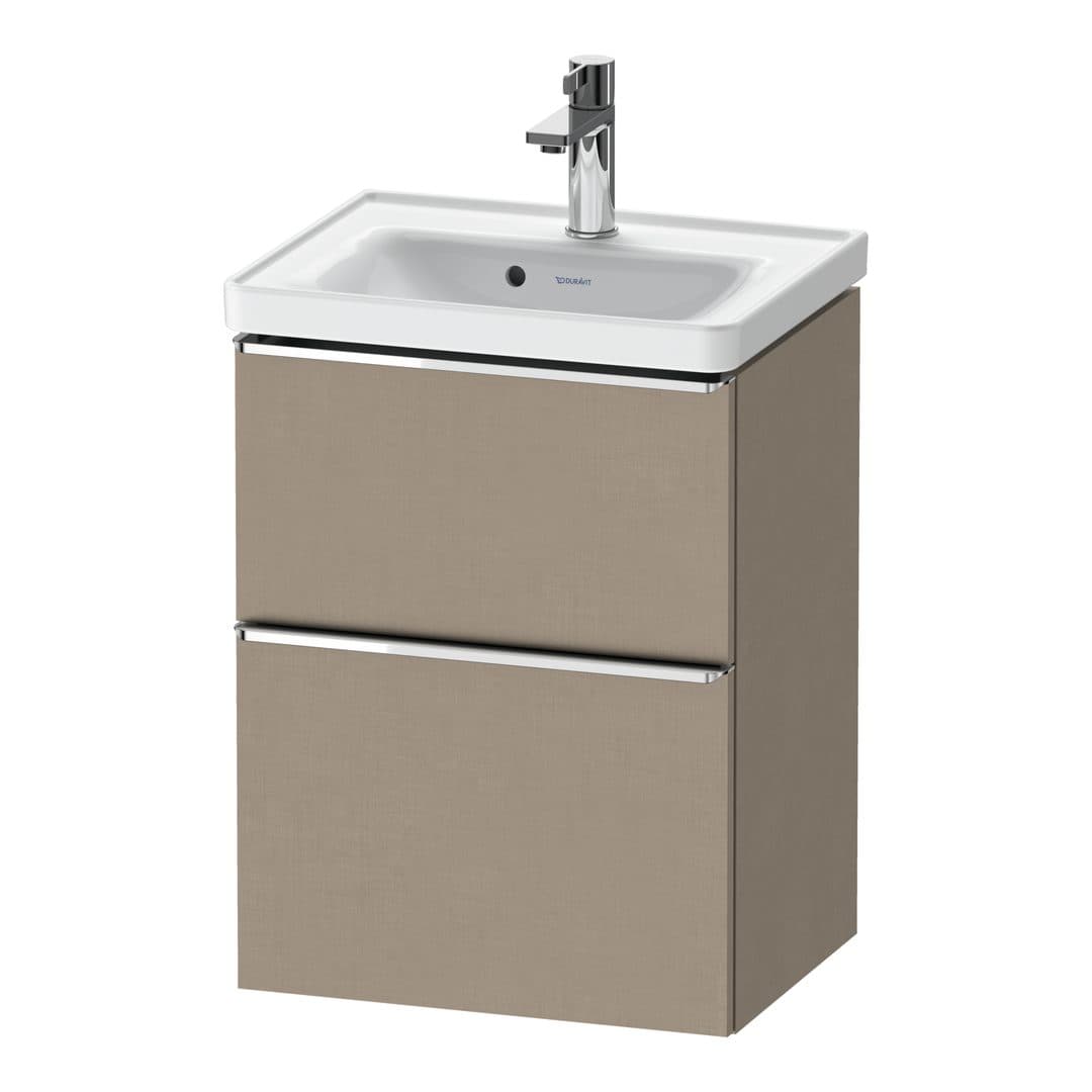 Duravit D-Neo – Έπιπλο Νιπτήρα – 484 mm, 2 συρτάρια, νιπτήρας κέντρο, 484 x 372 x 625 mm, Chrome High Gloss – Linen Matt, Decor (DE4350010750000)