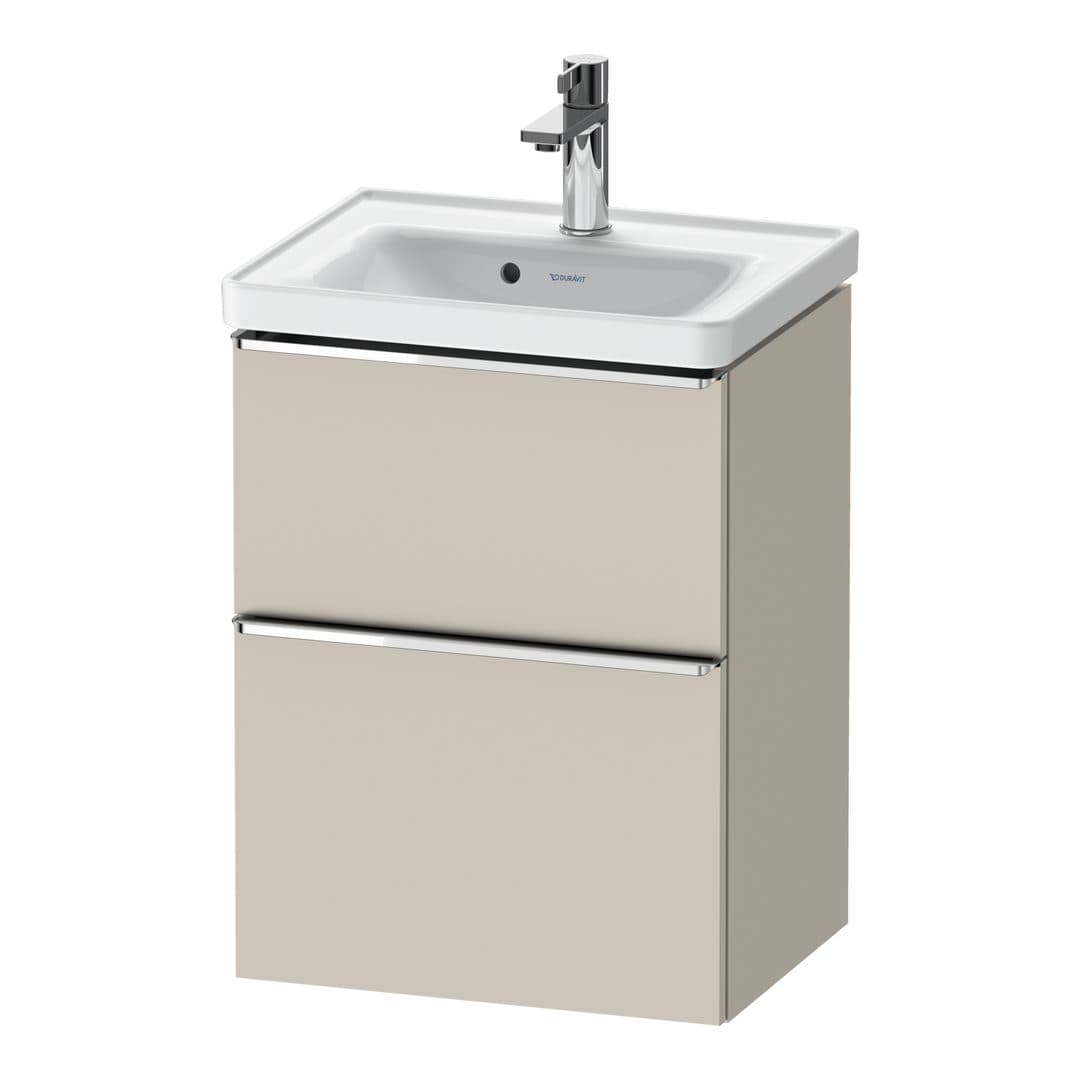 Duravit D-Neo – Έπιπλο Νιπτήρα – 484 mm, 2 συρτάρια, νιπτήρας κέντρο, 484 x 372 x 625 mm, Chrome High Gloss – Taupe Matt, Decor (DE4350010910000)