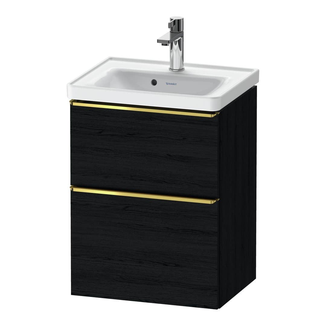 Duravit D-Neo – Έπιπλο Νιπτήρα – 484 mm, 2 συρτάρια, νιπτήρας κέντρο, 484 x 372 x 625 mm, Gold Polished – Black oak Matt, Decor (DE4350034160000)