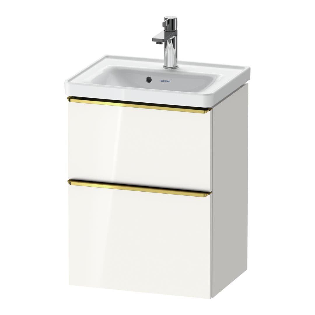 Duravit D-Neo – Έπιπλο Νιπτήρα – 484 mm, 2 συρτάρια, νιπτήρας κέντρο, 484 x 372 x 625 mm, Gold Polished – White High Gloss, Decor (DE4350034220000)