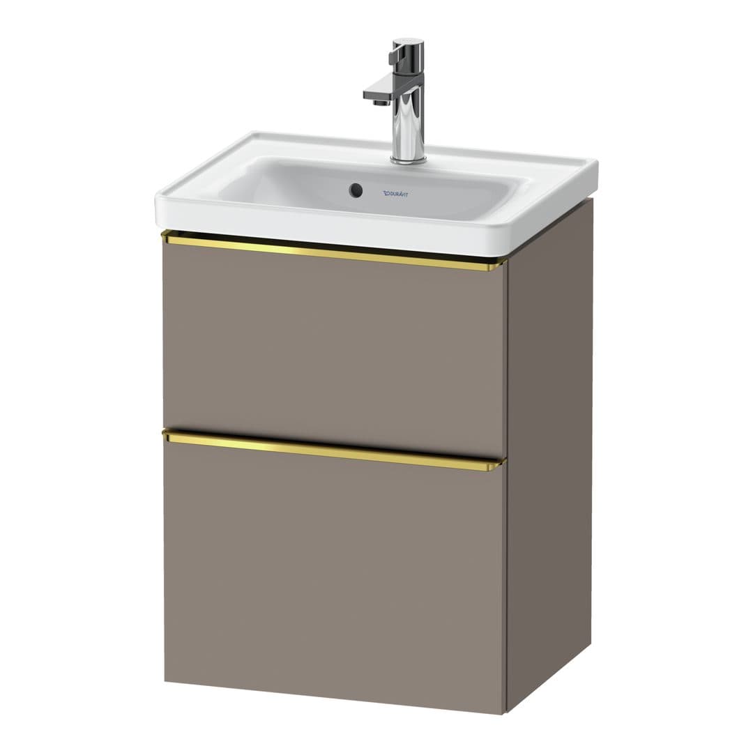 Duravit D-Neo – Έπιπλο Νιπτήρα – 484 mm, 2 συρτάρια, νιπτήρας κέντρο, 484 x 372 x 625 mm, Gold Polished – Basalte Matt, Decor (DE4350034430000)