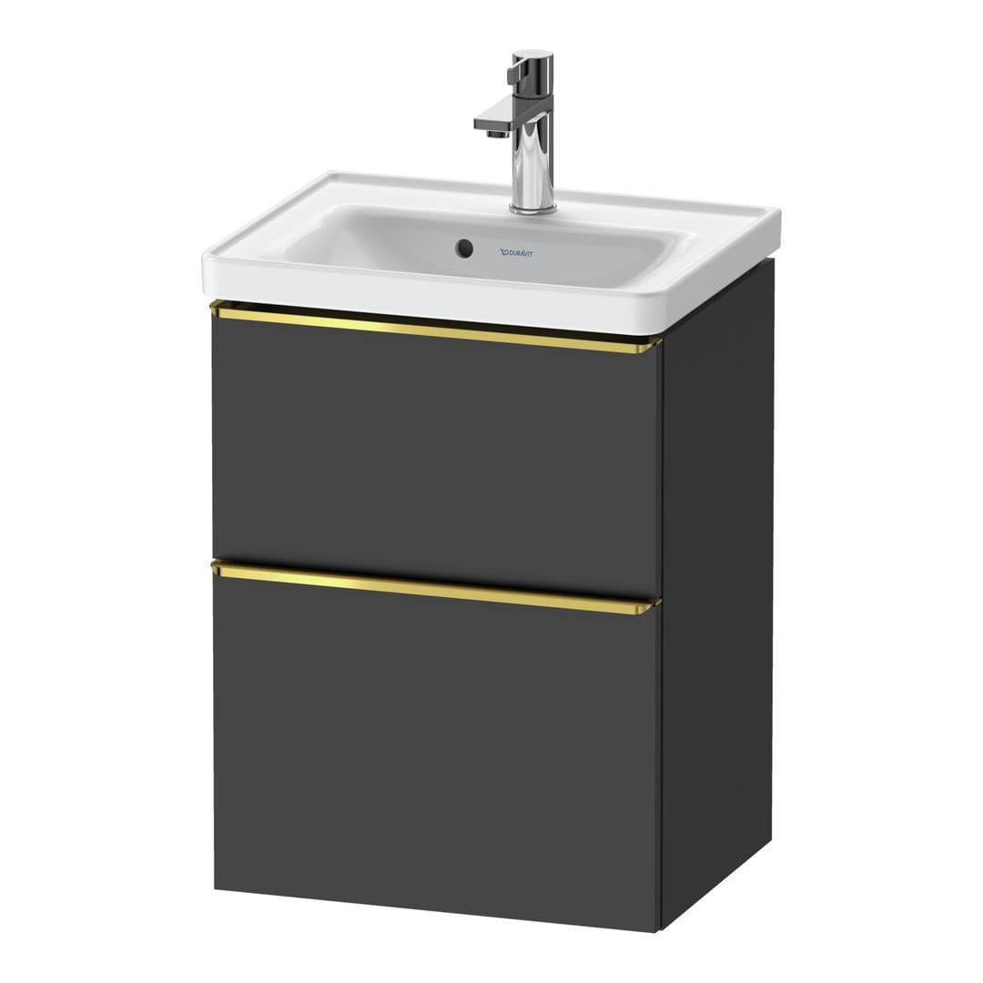 Duravit D-Neo – Έπιπλο Νιπτήρα – 484 mm, 2 συρτάρια, νιπτήρας κέντρο, 484 x 372 x 625 mm, Gold Polished – Graphite Matt, Decor (DE4350034490000)