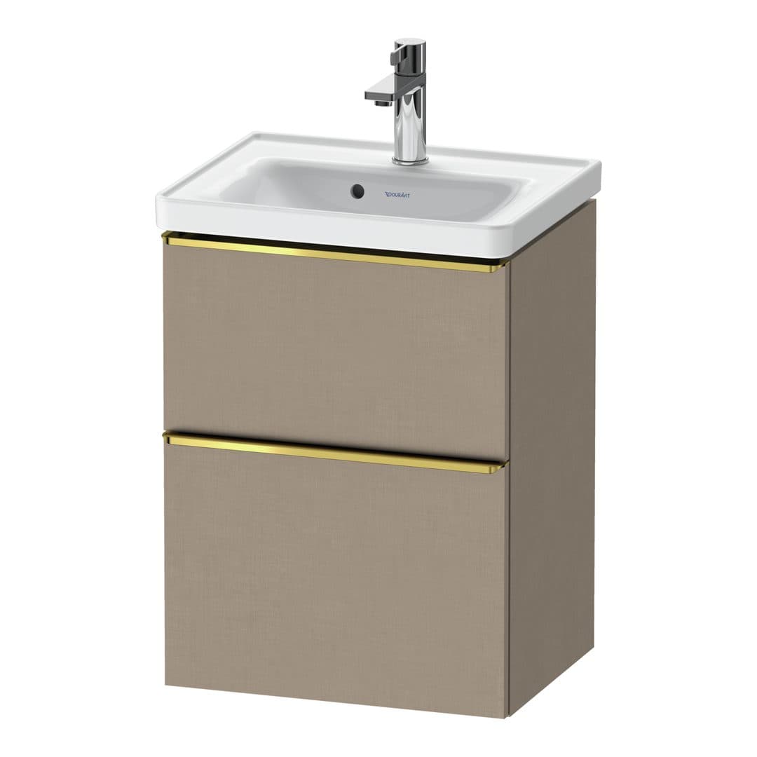 Duravit D-Neo – Έπιπλο Νιπτήρα – 484 mm, 2 συρτάρια, νιπτήρας κέντρο, 484 x 372 x 625 mm, Gold Polished – Linen Matt, Decor (DE4350034750000)