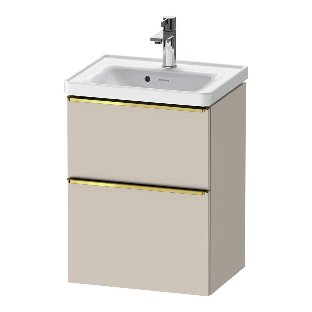 Duravit D-Neo – Έπιπλο Νιπτήρα – 484 mm, 2 συρτάρια, νιπτήρας κέντρο, 484 x 372 x 625 mm, Gold Polished – Taupe Matt, Decor (DE4350034910000)