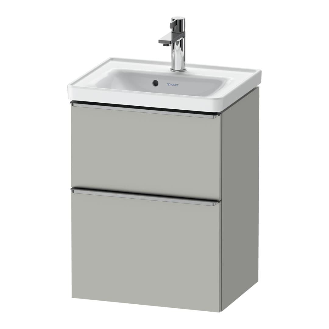 Duravit D-Neo – Έπιπλο Νιπτήρα – 484 mm, 2 συρτάρια, νιπτήρας κέντρο, 484 x 372 x 625 mm, Stainless steel Brushed – Concrete grey Matt, Decor (DE4350070070000)