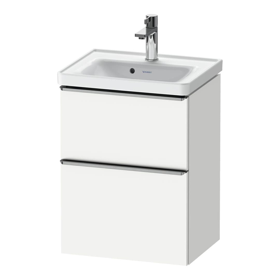 Duravit D-Neo – Έπιπλο Νιπτήρα – 484 mm, 2 συρτάρια, νιπτήρας κέντρο, 484 x 372 x 625 mm, Stainless steel Brushed – White Matt, Decor (DE4350070180000)
