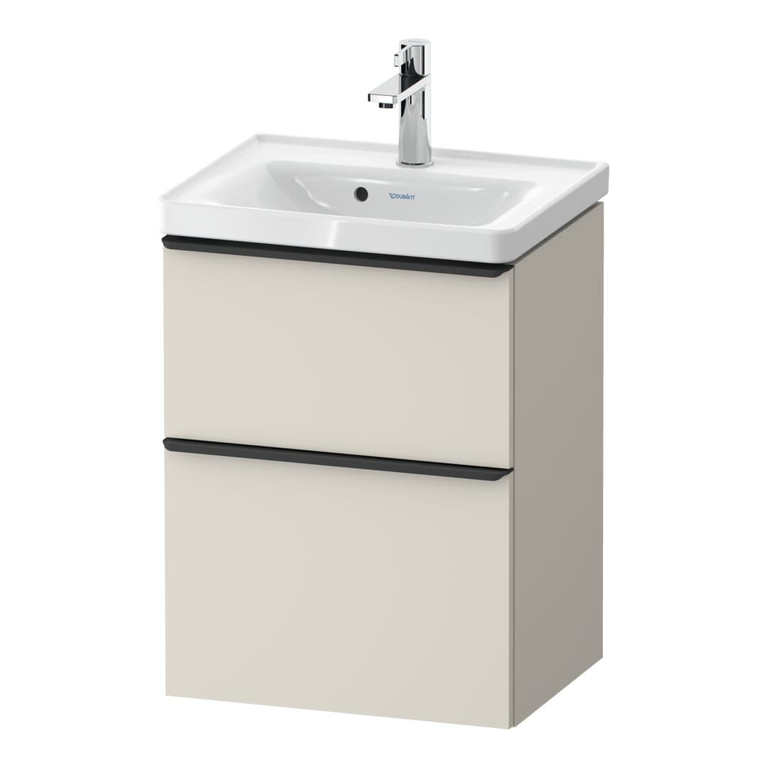 Duravit D-Neo – Έπιπλο Νιπτήρα – 484 mm, 2 συρτάρια, νιπτήρας κέντρο, 484 x 372 x 625 mm, Diamond black Matt – Taupe Matt, Decor (DE43500BD910000)