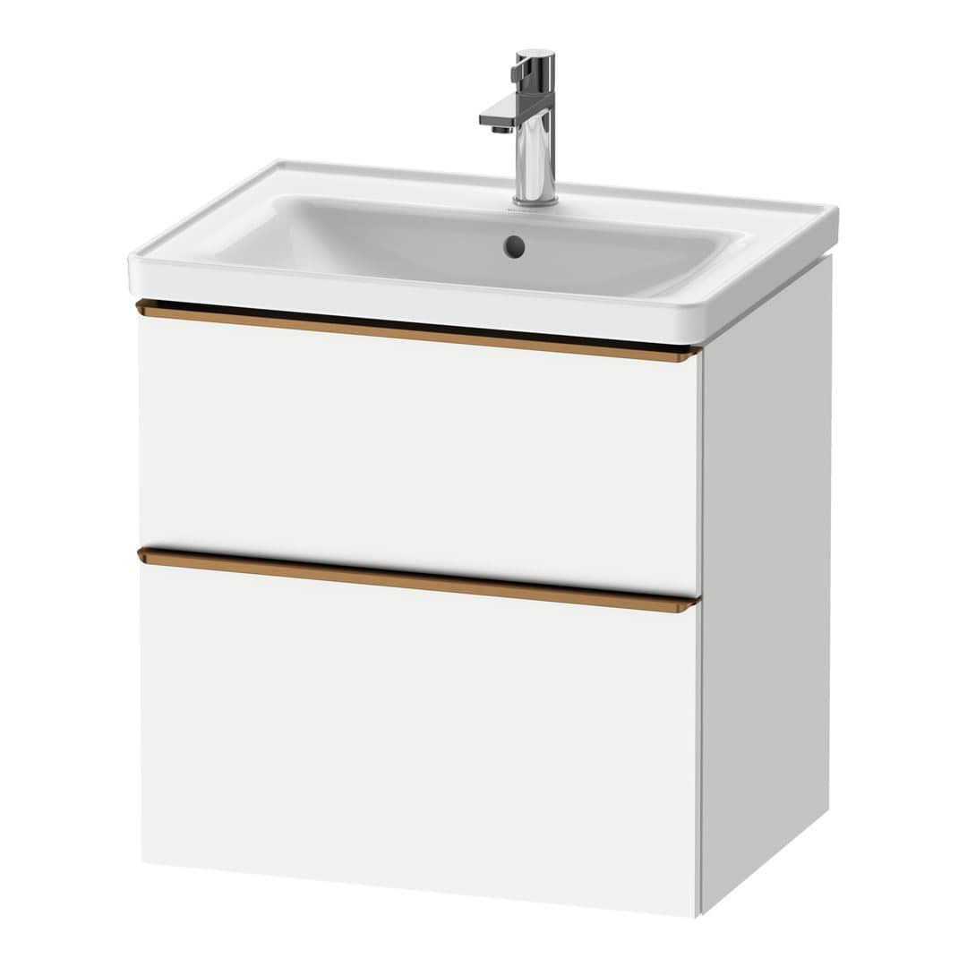 Duravit D-Neo – Έπιπλο Νιπτήρα – 634 mm, 2 συρτάρια, νιπτήρας κέντρο, Bronze Brushed – White Matt, Decor (DE4354004180000)