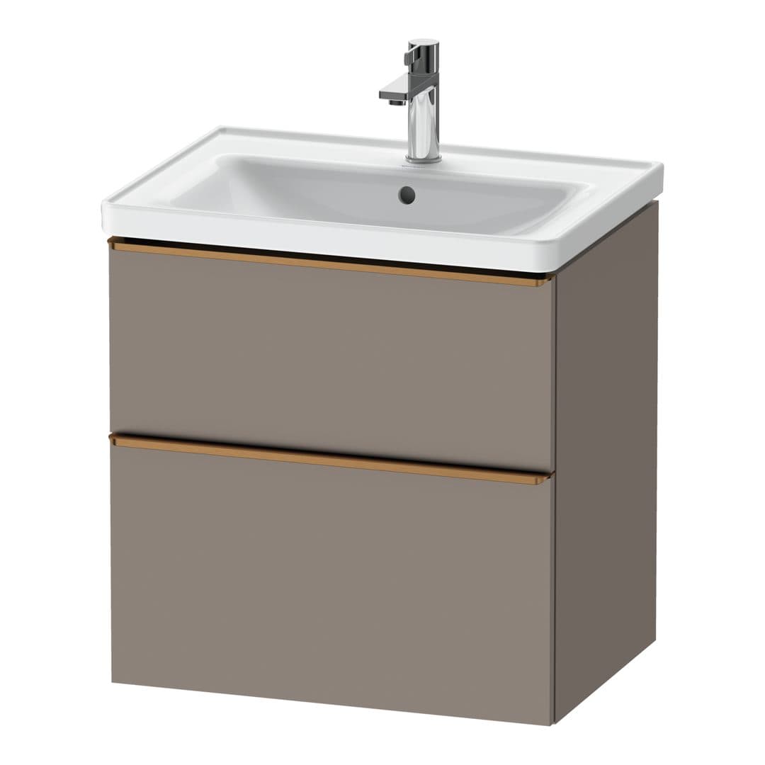 Duravit D-Neo – Έπιπλο Νιπτήρα – 634 mm, 2 συρτάρια, νιπτήρας κέντρο, Bronze Brushed – Basalte Matt, Decor (DE4354004430000)
