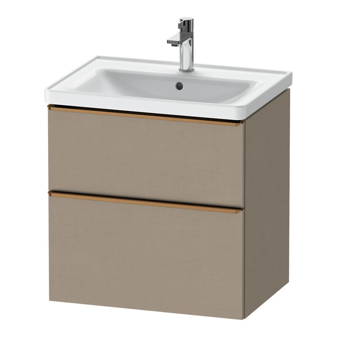 Duravit D-Neo – Έπιπλο Νιπτήρα – 634 mm, 2 συρτάρια, νιπτήρας κέντρο, Bronze Brushed – Linen Matt, Decor (DE4354004750000)