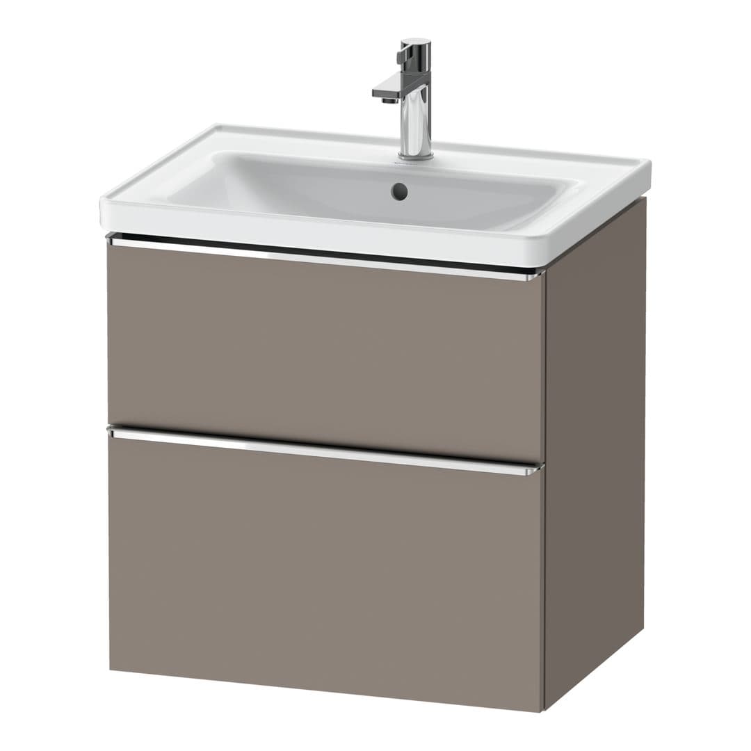 Duravit D-Neo – Έπιπλο Νιπτήρα – 634 mm, 2 συρτάρια, νιπτήρας κέντρο, Chrome High Gloss – Basalte Matt, Decor (DE4354010430000)