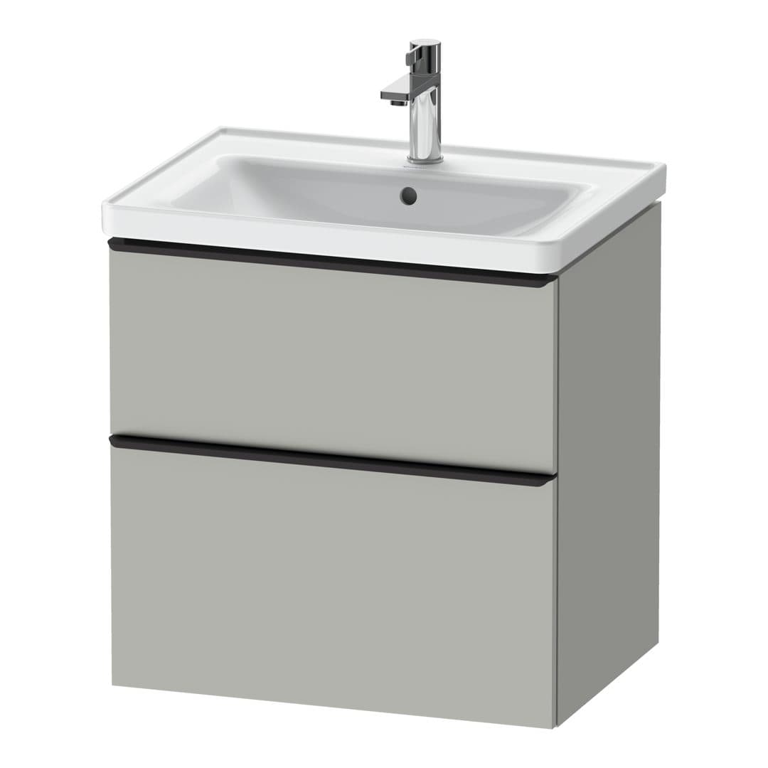 Duravit D-Neo – Έπιπλο Νιπτήρα – 634 mm, 2 συρτάρια, νιπτήρας κέντρο, Diamond black Matt – Concrete grey Matt, Decor (DE43540BD070000)