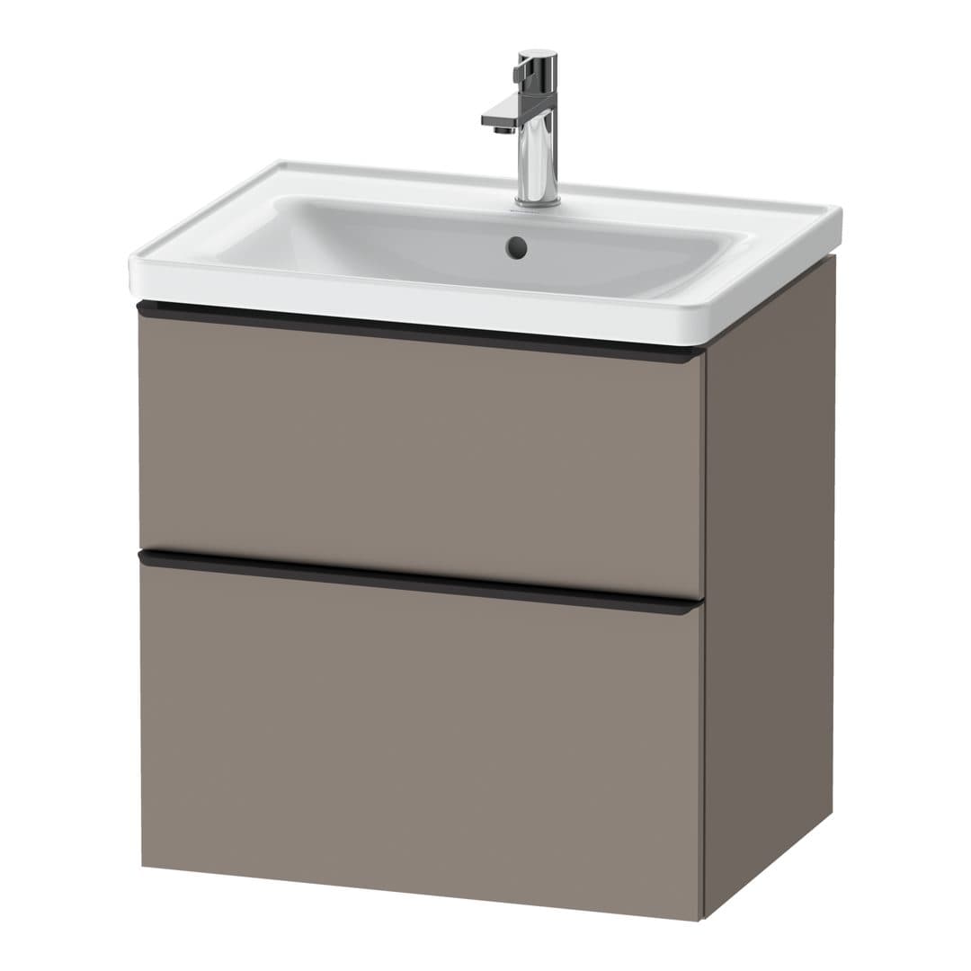 Duravit D-Neo – Έπιπλο Νιπτήρα – 634 mm, 2 συρτάρια, νιπτήρας κέντρο, Diamond black Matt – Basalte Matt, Decor (DE43540BD430000)