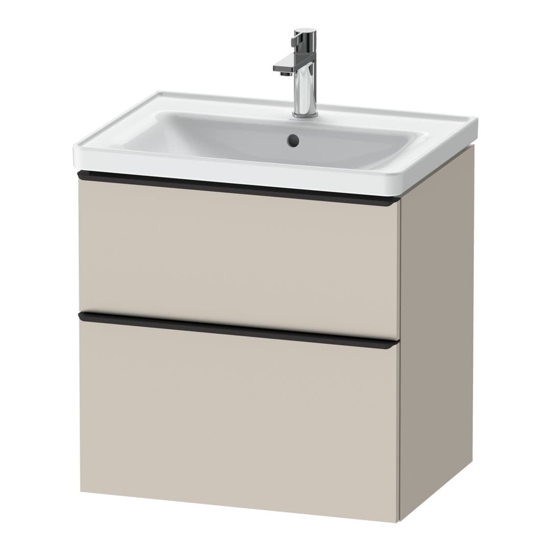 Duravit D-Neo – Έπιπλο Νιπτήρα – 634 mm, 2 συρτάρια, νιπτήρας κέντρο, Diamond black Matt – Taupe Matt, Decor (DE43540BD910000)