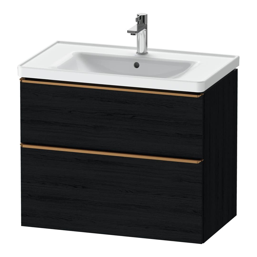 Duravit D-Neo – Έπιπλο Νιπτήρα – 784 mm, 2 συρτάρια, νιπτήρας κέντρο, 784 x 452 x 625 mm, Bronze Brushed – Black oak Matt, Decor (DE4355004160000)