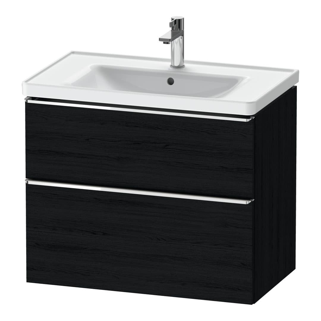Duravit D-Neo – Έπιπλο Νιπτήρα – 784 mm, 2 συρτάρια, νιπτήρας κέντρο, 784 x 452 x 625 mm, Chrome High Gloss – Black oak Matt, Decor (DE4355010160000)