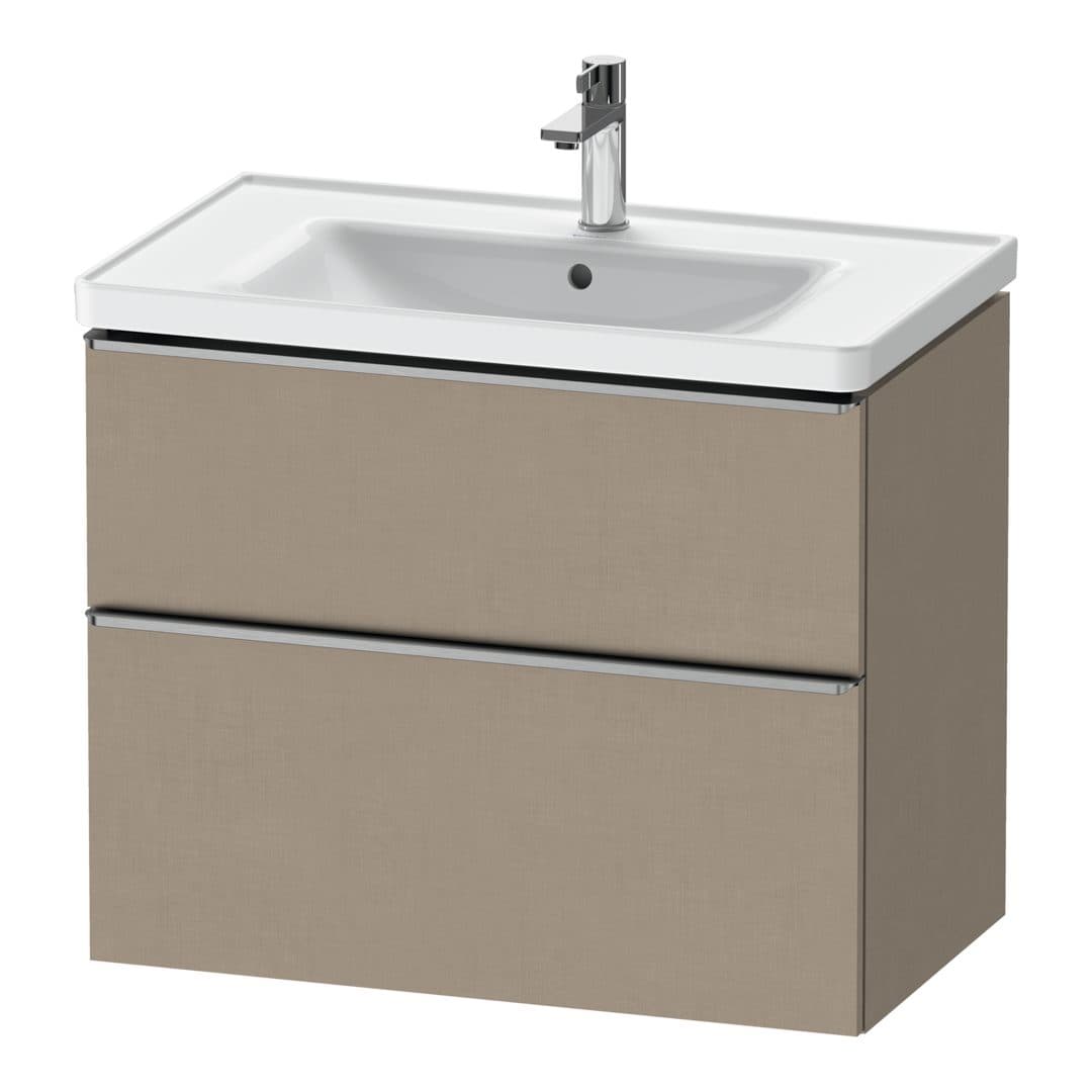 Duravit D-Neo – Έπιπλο Νιπτήρα – 784 mm, 2 συρτάρια, νιπτήρας κέντρο, 784 x 452 x 625 mm, Stainless steel Brushed – Linen Matt, Decor (DE4355070750000)