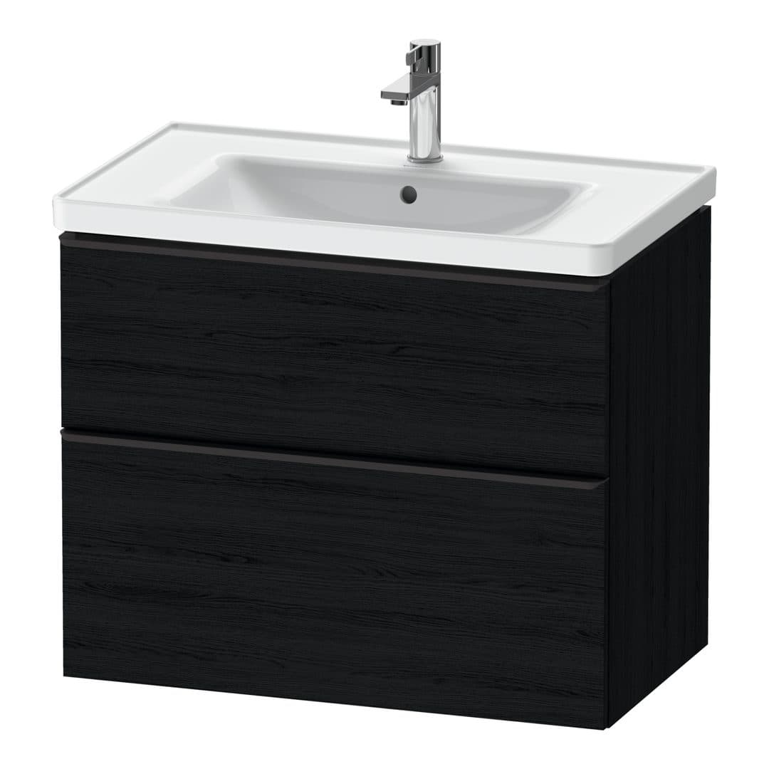 Duravit D-Neo – Έπιπλο Νιπτήρα – 784 mm, 2 συρτάρια, νιπτήρας κέντρο, 784 x 452 x 625 mm, Diamond black Matt – Black oak Matt, Decor (DE43550BD160000)