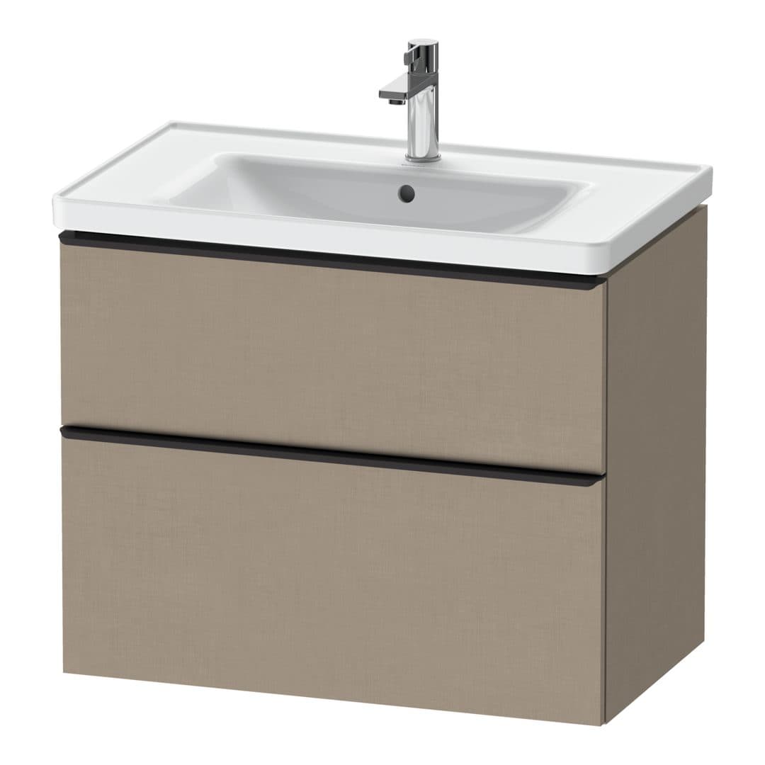 Duravit D-Neo – Έπιπλο Νιπτήρα – 784 mm, 2 συρτάρια, νιπτήρας κέντρο, 784 x 452 x 625 mm, Diamond black Matt – Linen Matt, Decor (DE43550BD750000)