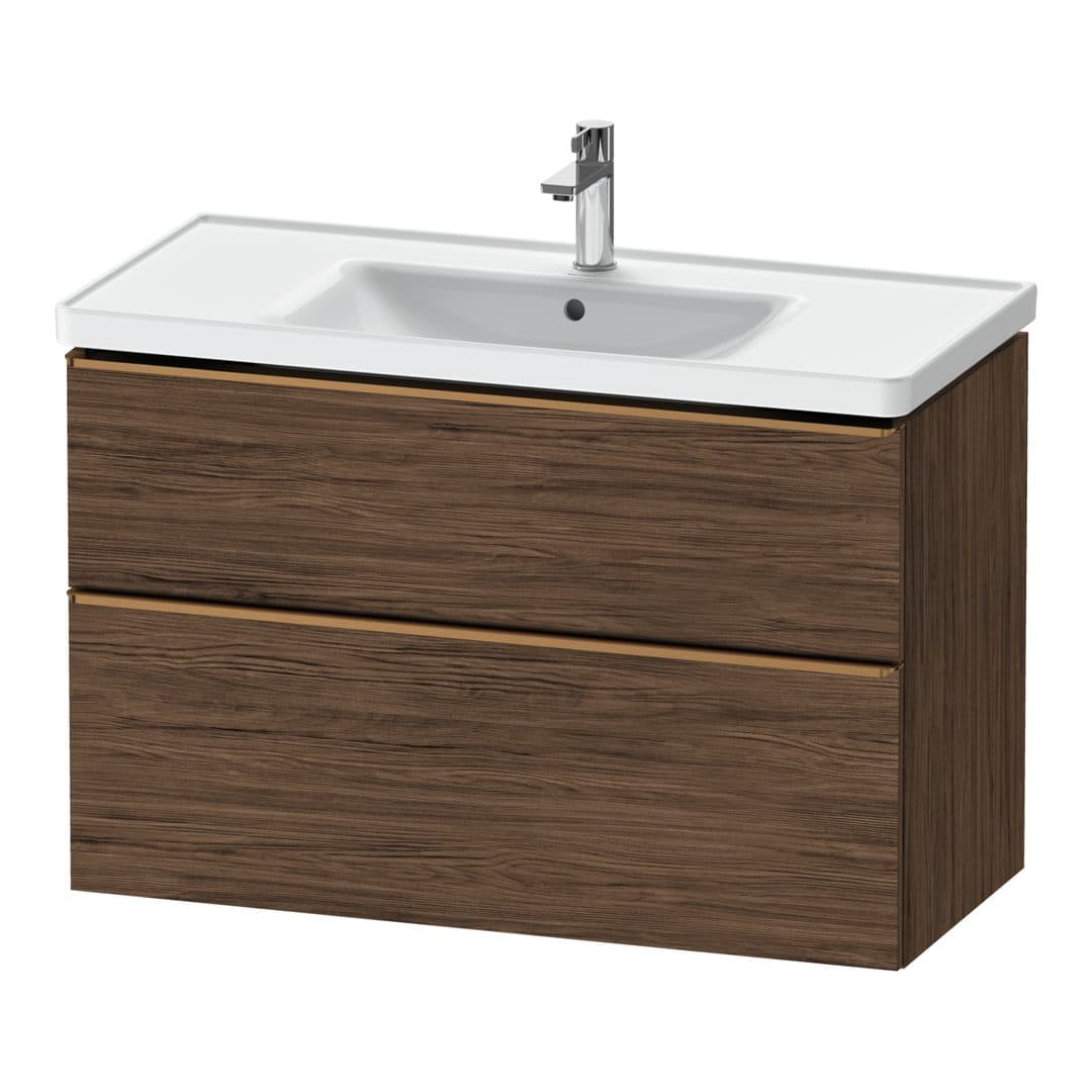 Duravit D-Neo – Έπιπλο Νιπτήρα – 984 mm, 2 συρτάρια, νιπτήρας κέντρο, 984 x 452 x 625 mm, Bronze Brushed – Walnut dark Matt, Decor (DE4356004210000)