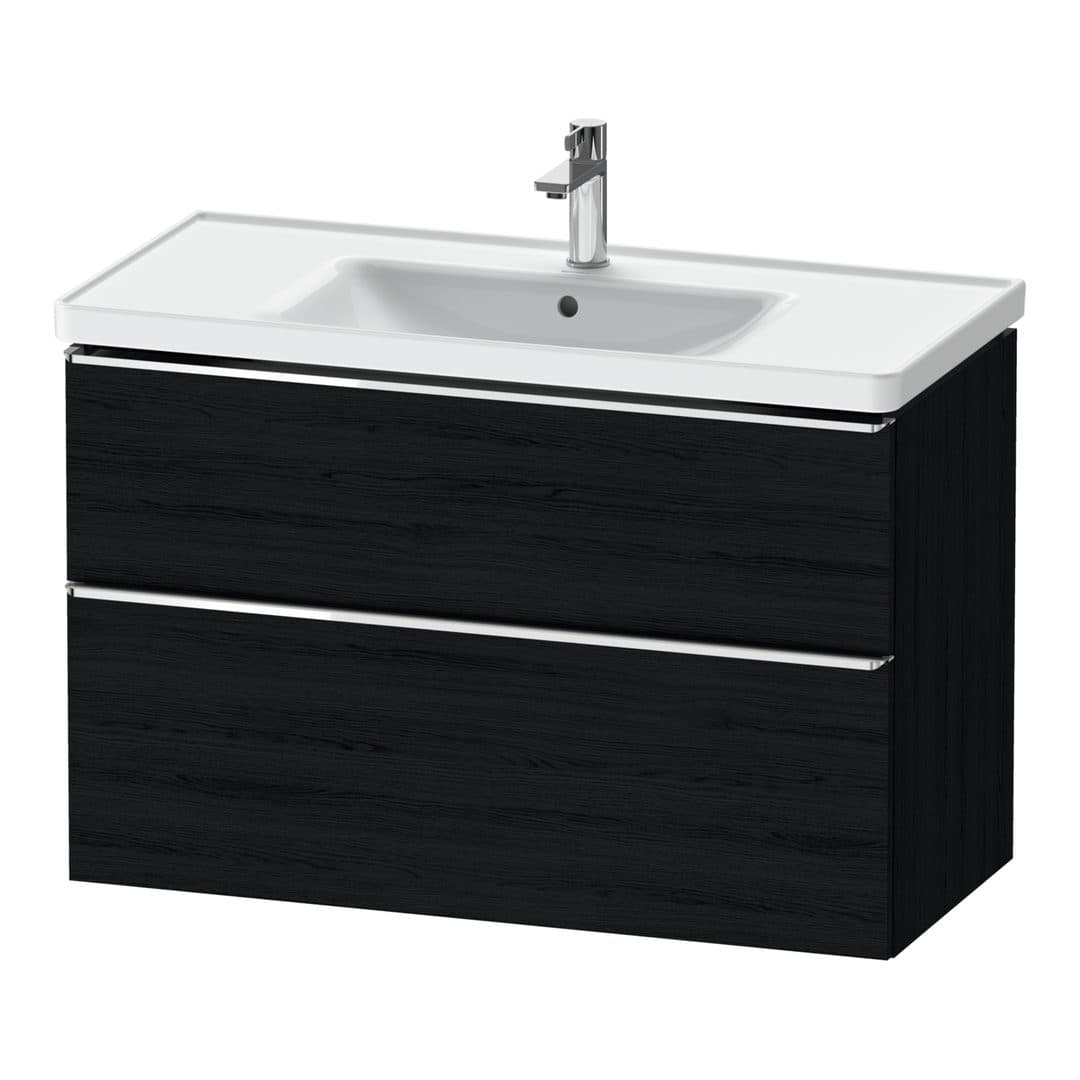 Duravit D-Neo – Έπιπλο Νιπτήρα – 984 mm, 2 συρτάρια, νιπτήρας κέντρο, 984 x 452 x 625 mm, Chrome High Gloss – Black oak Matt, Decor (DE4356010160000)