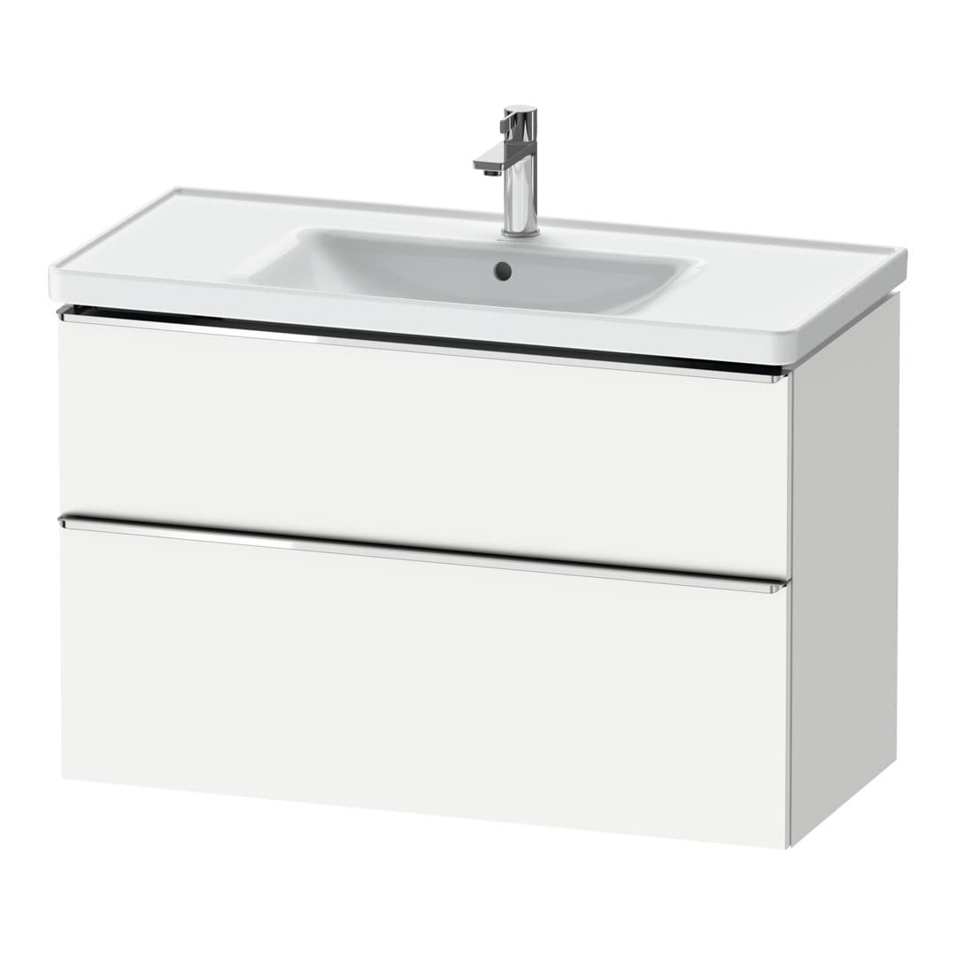 Duravit D-Neo – Έπιπλο Νιπτήρα – 984 mm, 2 συρτάρια, νιπτήρας κέντρο, 984 x 452 x 625 mm, Chrome High Gloss – White Matt, Decor (DE4356010180000)