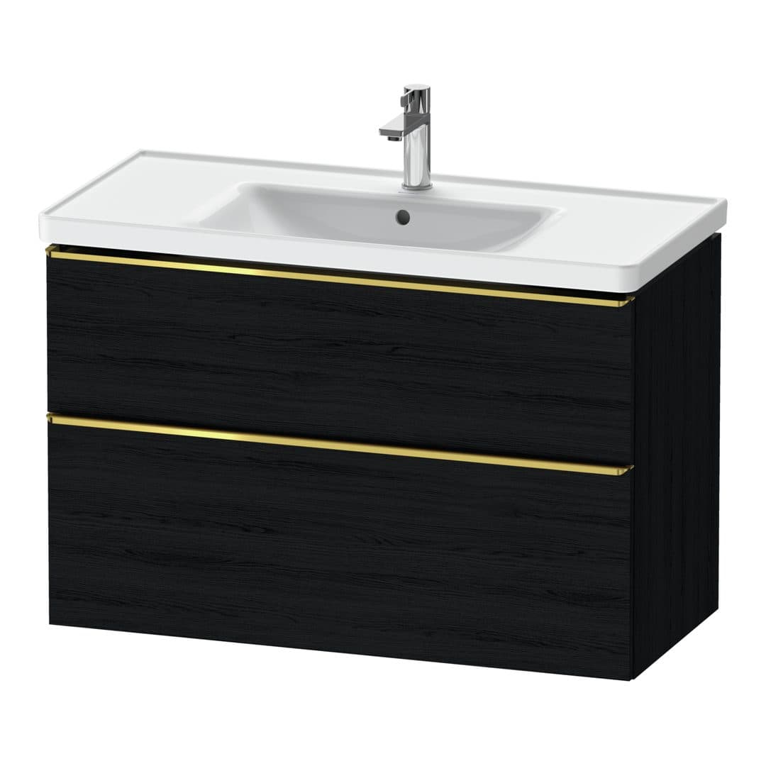 Duravit D-Neo – Έπιπλο Νιπτήρα – 984 mm, 2 συρτάρια, νιπτήρας κέντρο, 984 x 452 x 625 mm, Gold Polished – Black oak Matt, Decor (DE4356034160000)