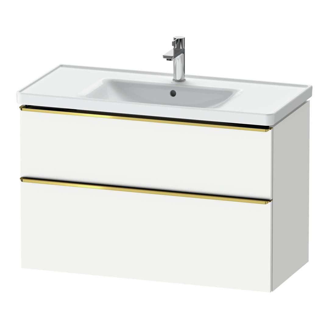 Duravit D-Neo – Έπιπλο Νιπτήρα – 984 mm, 2 συρτάρια, νιπτήρας κέντρο, 984 x 452 x 625 mm, Gold Polished – White Matt, Decor (DE4356034180000)