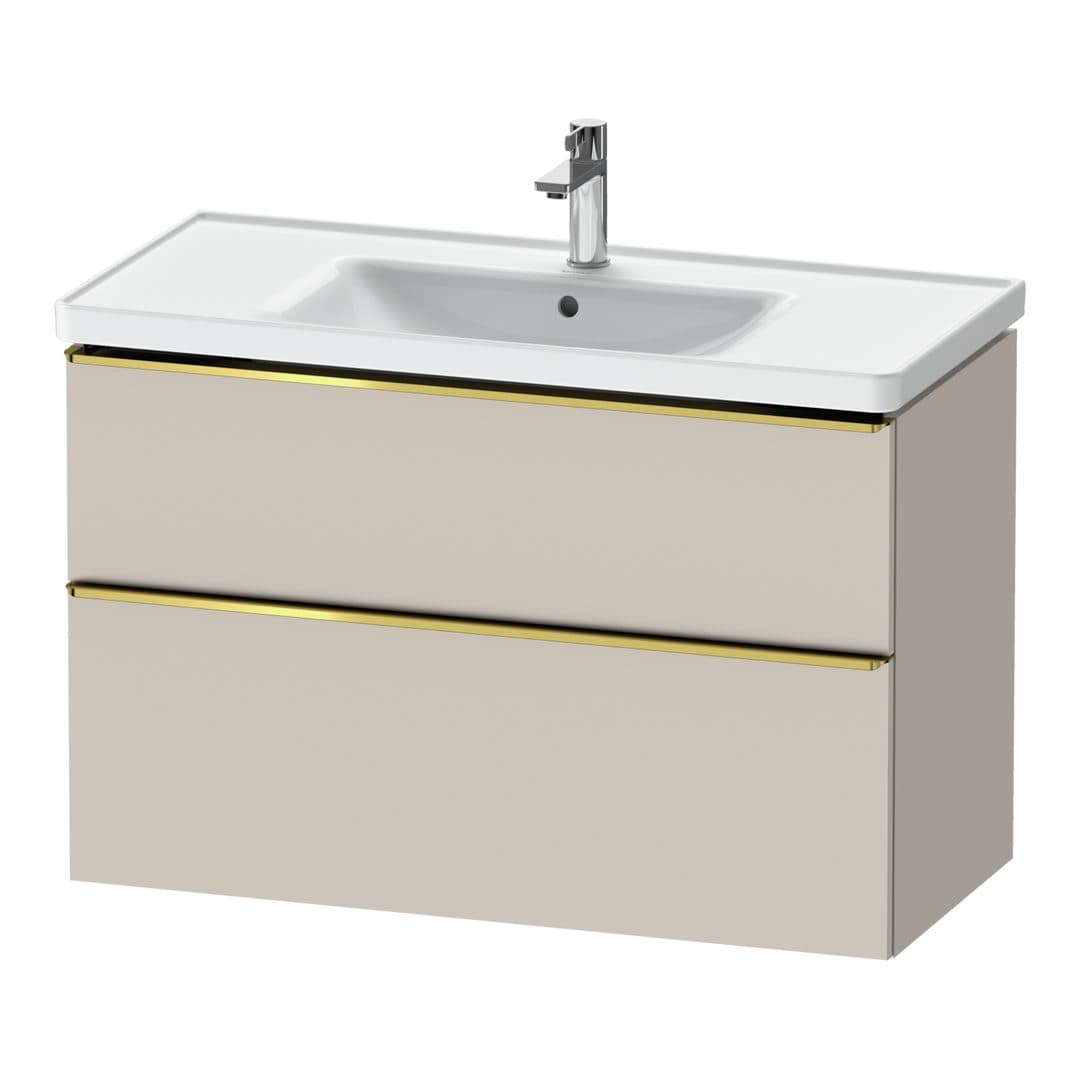 Duravit D-Neo – Έπιπλο Νιπτήρα – 984 mm, 2 συρτάρια, νιπτήρας κέντρο, 984 x 452 x 625 mm, Gold Polished – Taupe Matt, Decor (DE4356034910000)
