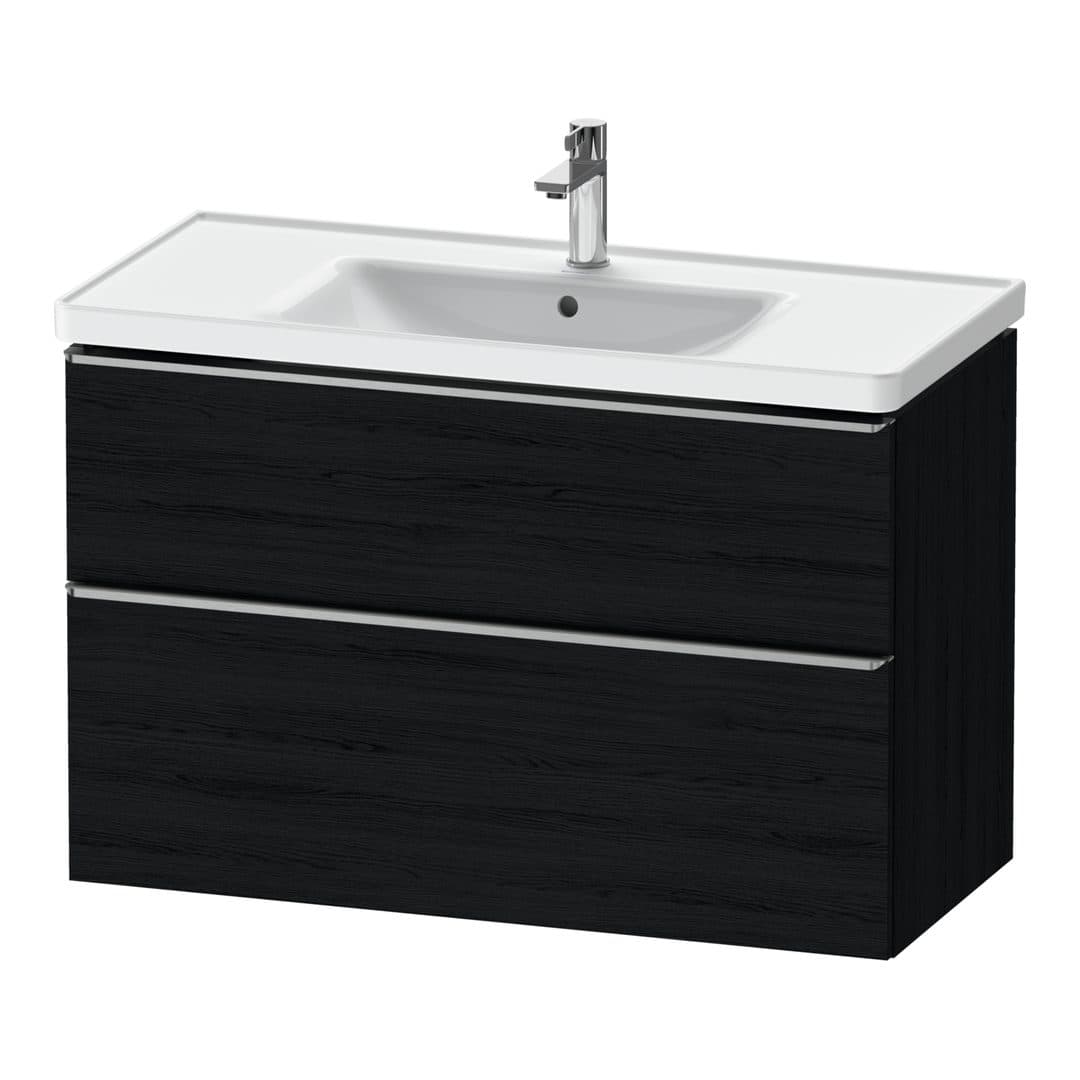 Duravit D-Neo – Έπιπλο Νιπτήρα – 984 mm, 2 συρτάρια, νιπτήρας κέντρο, 984 x 452 x 625 mm, Stainless steel Brushed – Black oak Matt, Decor (DE4356070160000)
