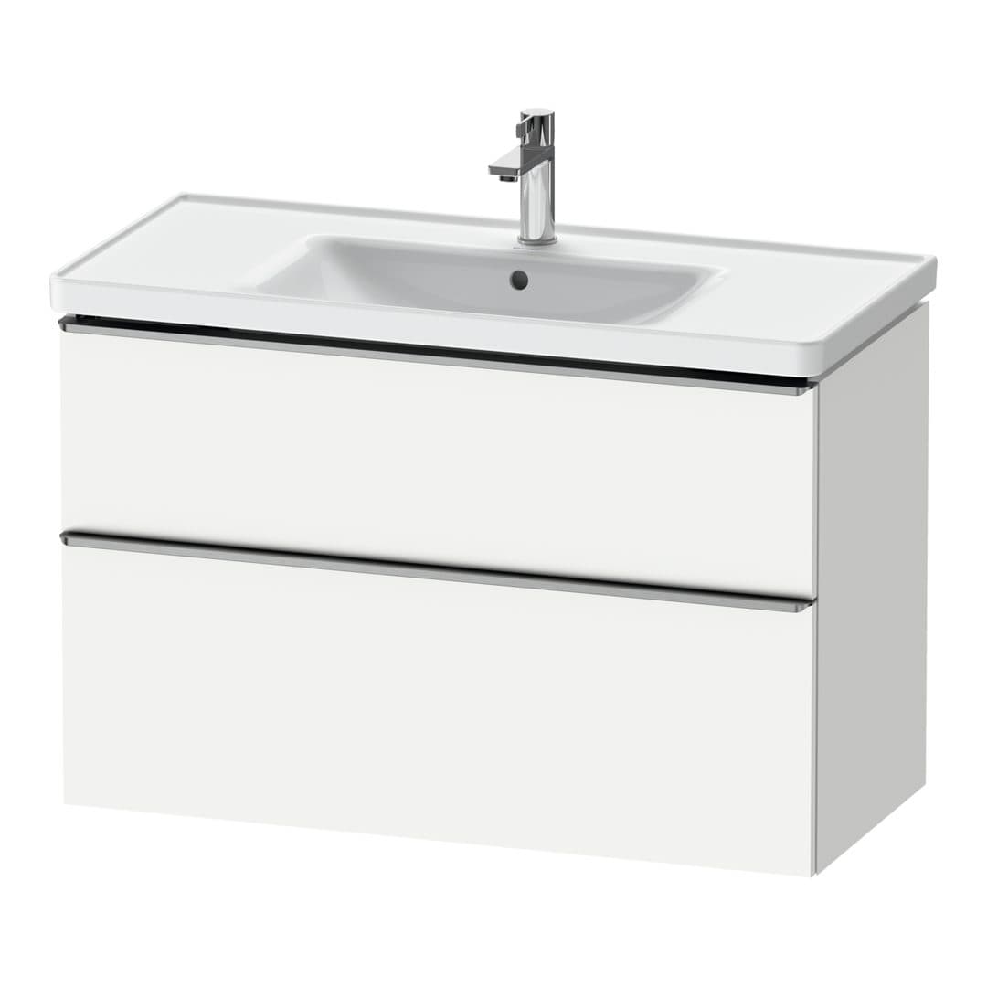 Duravit D-Neo – Έπιπλο Νιπτήρα – 984 mm, 2 συρτάρια, νιπτήρας κέντρο, 984 x 452 x 625 mm, Stainless steel Brushed – White Matt, Decor (DE4356070180000)